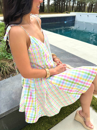 Rainbow Sherbet Tie - Strap Dress - Instyle Boutique