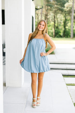 Stay On Trend Denim Bubble Dress
