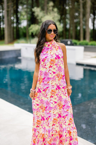 Isla Bloom Halter Maxi Dress - Instyle Boutique