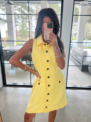 Marigold Buttonfront Dress - Instyle Boutique