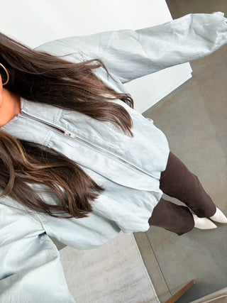 Blue Skies and City Nights Bomber Jacket