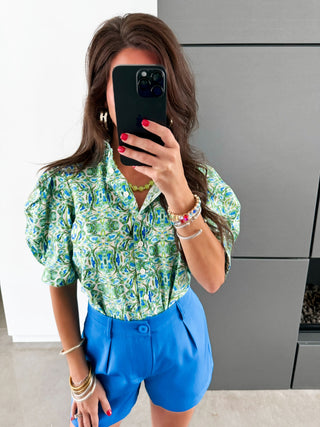Kaleidoscope Green Printed Top