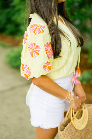 Seeking Sunshine Embroidered Top ~FINAL SALE~