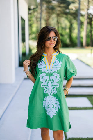 Right This Way Green Embroidered Dress - Instyle Boutique