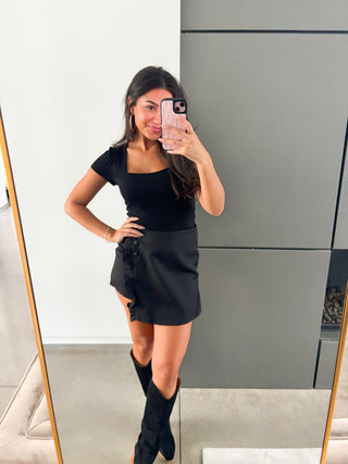 Rori Ruffle Black Skort