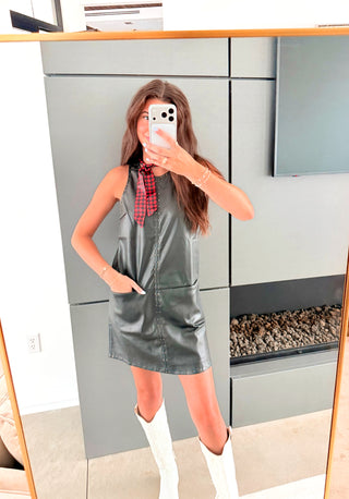 Midnight Moto Stud Shift Dress - Instyle Boutique