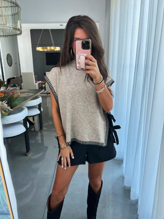 Must Be Love Mocha Sweater Top