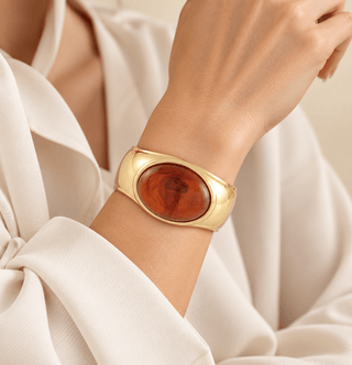 Amber Hinged Cuff Bracelet - Instyle Boutique