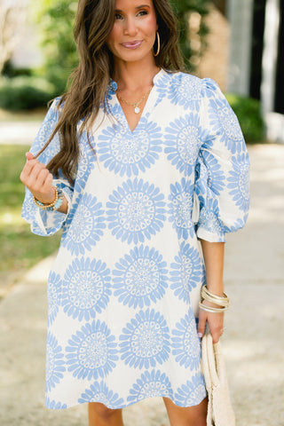 Believe Me Blue Printed Dress