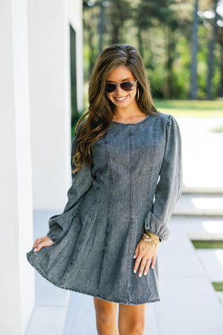 Make It Count Mineral Washed Denim Dress
