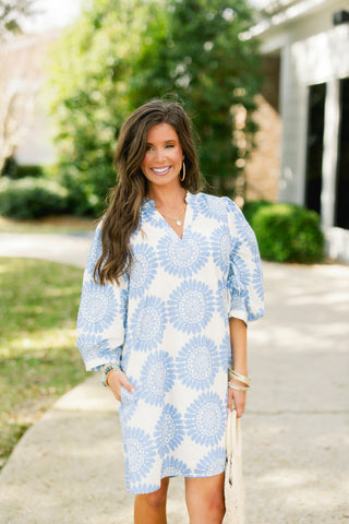 Believe Me Blue Printed Dress
