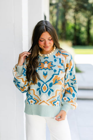 Sagebrush Mosaic Sweater - Instyle Boutique