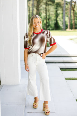 Bayside Brown Striped Top