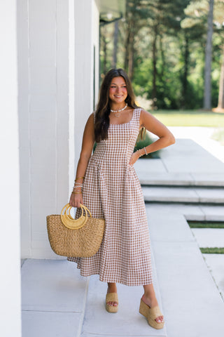 Uptown Plaid Midi Dress