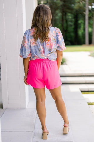 Pink Scalloped Shorts - Instyle Boutique