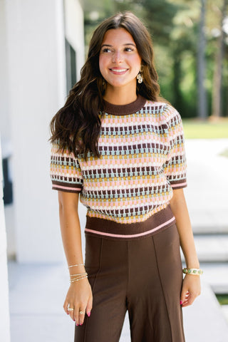 Sweeten the Stripe Short Sleeve Sweater - Instyle Boutique