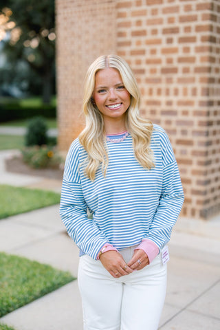 Better Together Blue Striped Top - Instyle Boutique