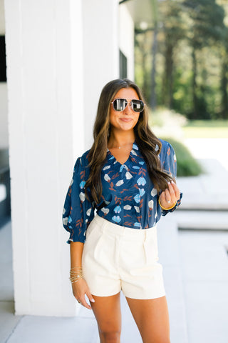 Never Ending Nights Navy Top