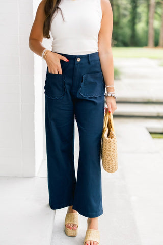 Scallop & Stroll Wide Leg Pants - Instyle Boutique