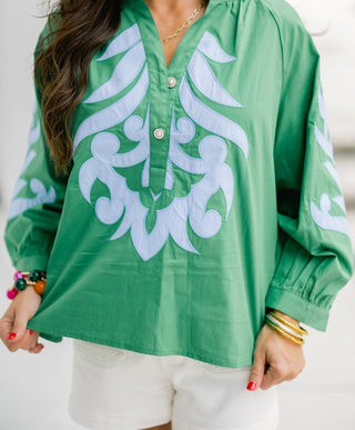 Moonlit Lagoon Top-Green - Instyle Boutique
