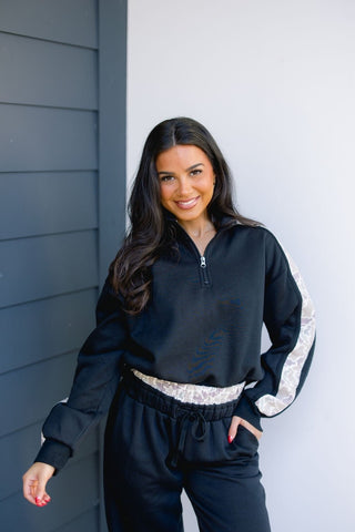 Camo Trimmed Black Set - Instyle Boutique