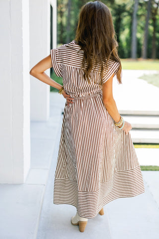Café Society Stripe Midi Dress - Instyle Boutique