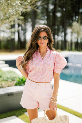 Pink Lemonade Ditsy Floral Top - Instyle Boutique