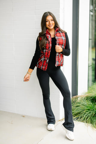Perfectly Plaid Puffer Vest
