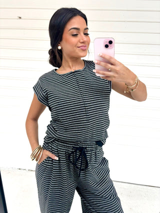 Be Sweet Black Striped Set - Instyle Boutique