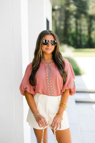 Keep It To Yourself Coral Rose Top