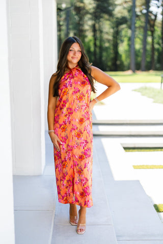 Wild Bloom Halter Maxi - Instyle Boutique