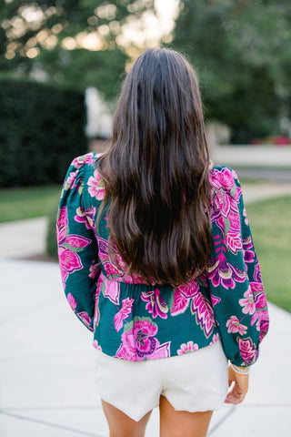 Evergreen Garden Floral Top - Instyle Boutique