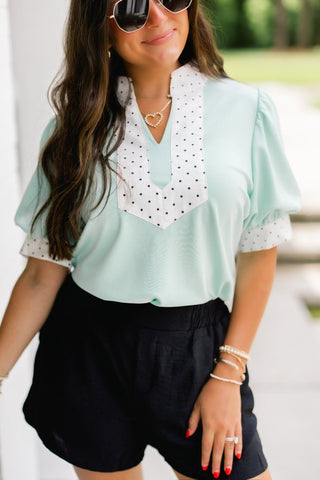 The Dot & Dash Top – Mint - Instyle Boutique