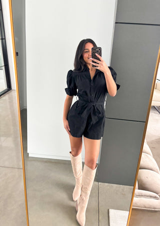 Noir Chic Romper - Instyle Boutique