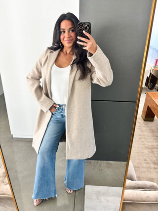 Juliette Taupe Midi Coat - Instyle Boutique