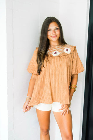 Crochet All Day Camel Top ~FINAL SALE~
