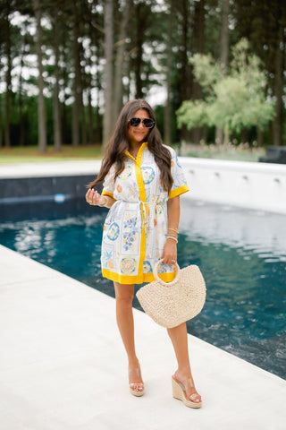 Golden Tropics Button - Down Dress - Instyle Boutique