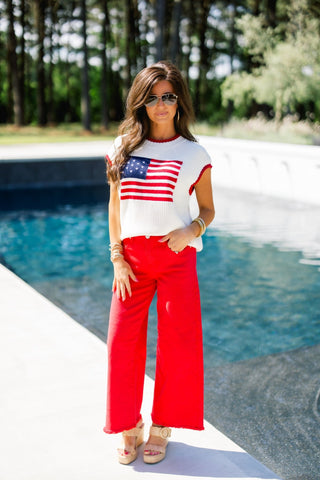 All American Charm Sweater Top - Instyle Boutique
