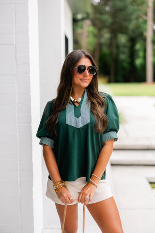 The Regatta Top – Hunter Green - Instyle Boutique