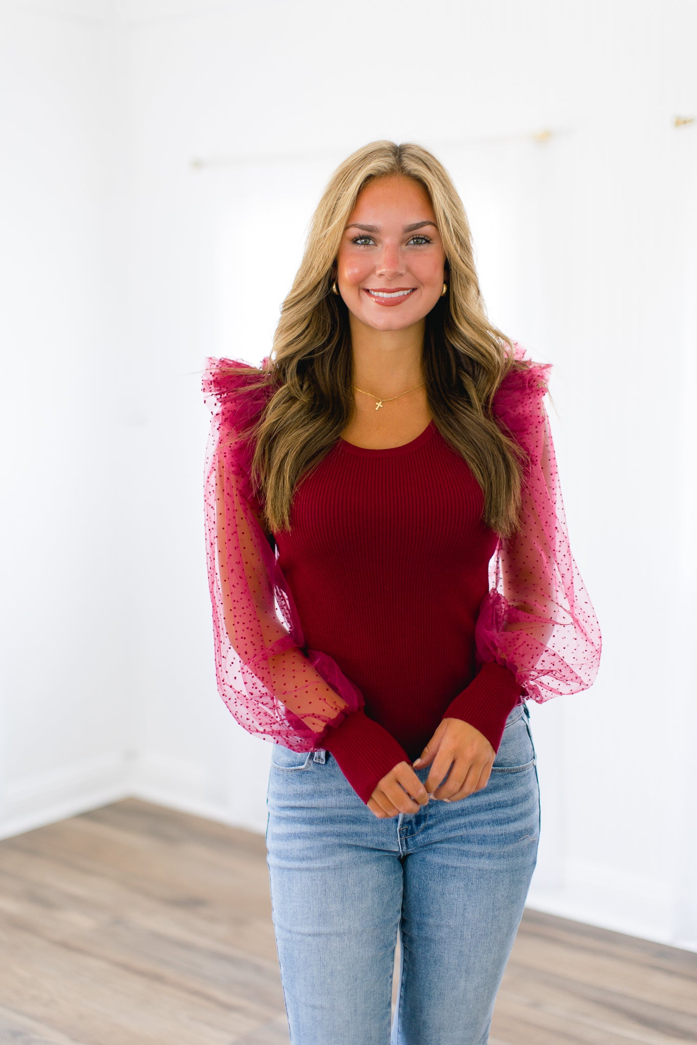 Burgundy hotsell dressy top