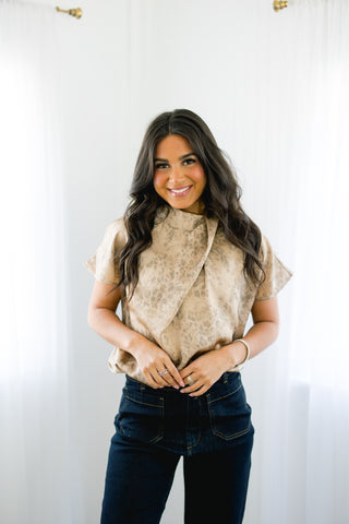 Take Me Away Taupe Top