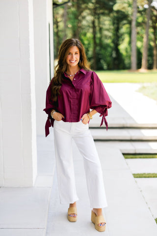 Sweet and Scalloped Mulberry Top - Instyle Boutique