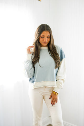 So Long Sage and Denim Top