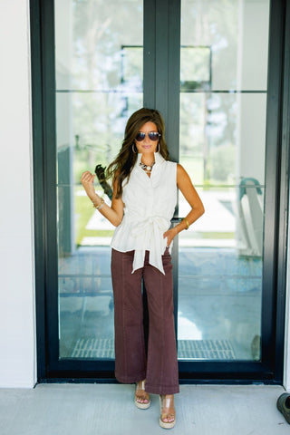 Flutter & Tie Ruffle Top-Cream - Instyle Boutique