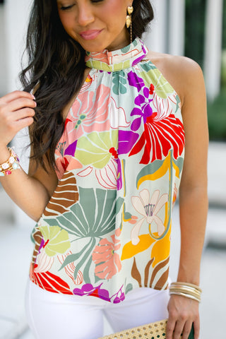Painted Paradise Halter Top - Instyle Boutique