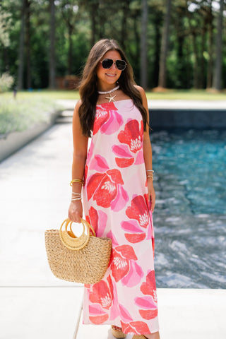 Coral and Pink Petal Cami Dress