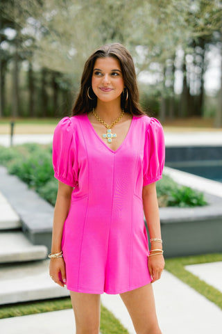 Poppy Pink Romper - Instyle Boutique