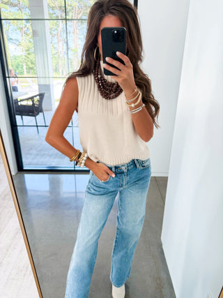 The Essentials Ribbed Mock Neck Top
