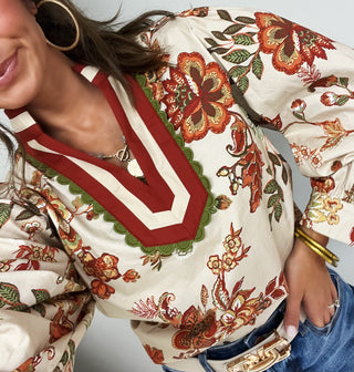 Harvest Bloom Embroidered Top