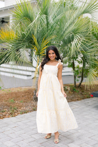 Lemon Grove Tie Midi Dress - Instyle Boutique